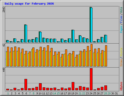 Daily usage for February 2026