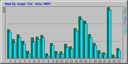 Hourly usage for July 2025
