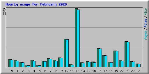 Hourly usage for February 2026
